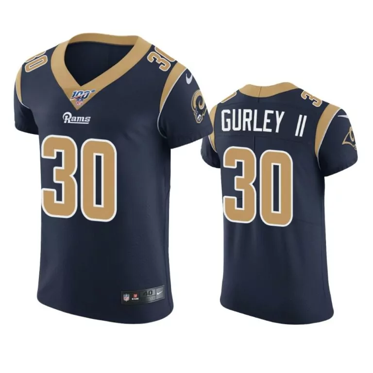 Todd Gurley 30 Rams Jersey Navy Blue Men NFL Gold White Vapor Elite