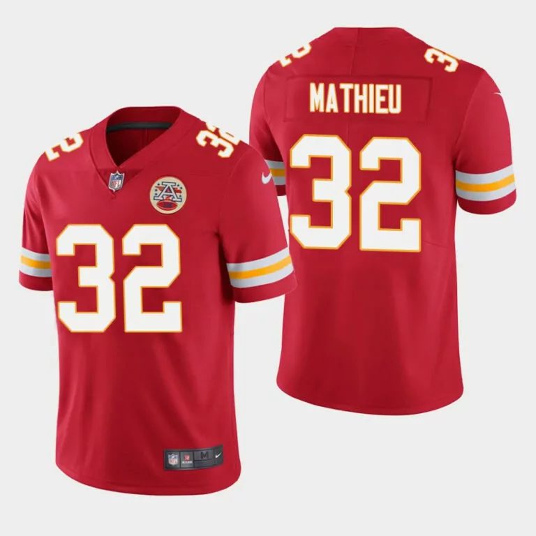 Tyrann Mathieu 32 Jersey Red Kansas City Chiefs Men Player White Yellow Gold Vapor