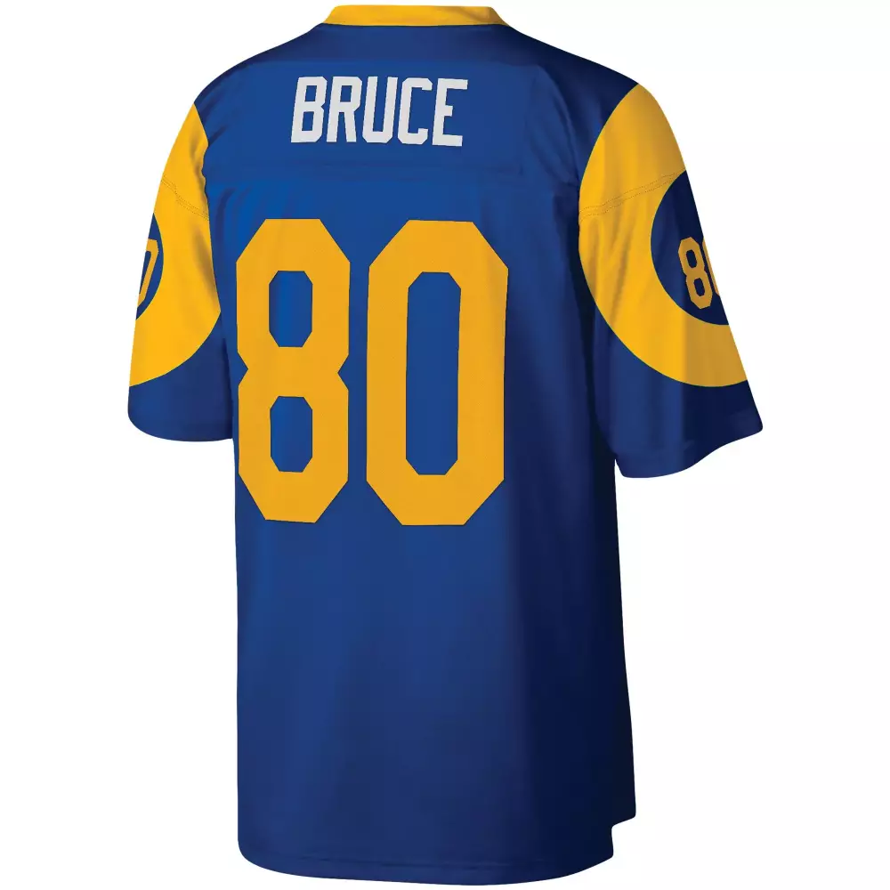 Isaac Bruce 80 Rams Jersey Blue Men Yellow Legacy