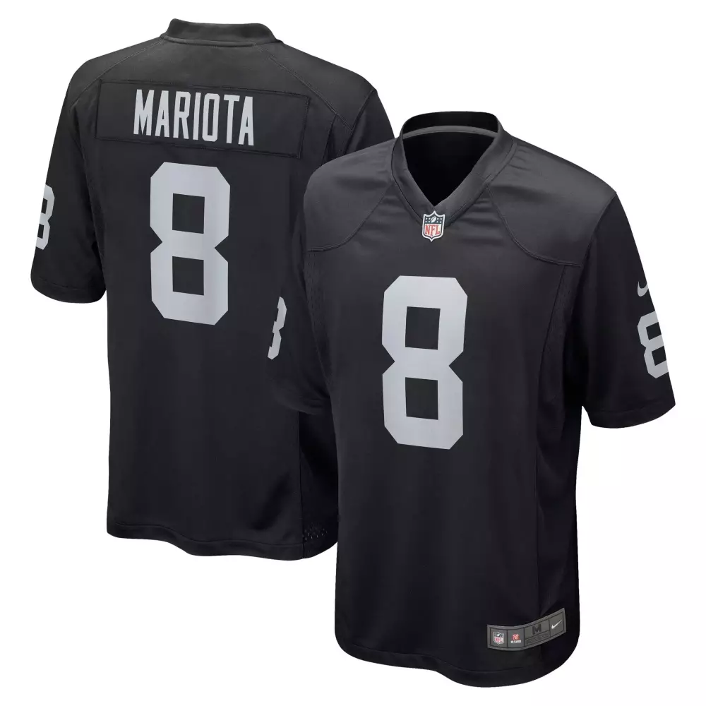 Marcus Mariota 8 Raiders Jersey Black Men Player White Game