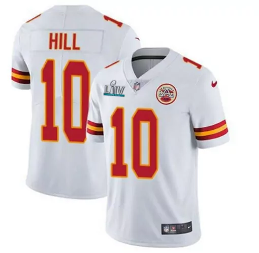 Tyreek Hill 10 Kansas City Chiefs Jersey White Liv Super Bowl Men Alternate Red Yellow