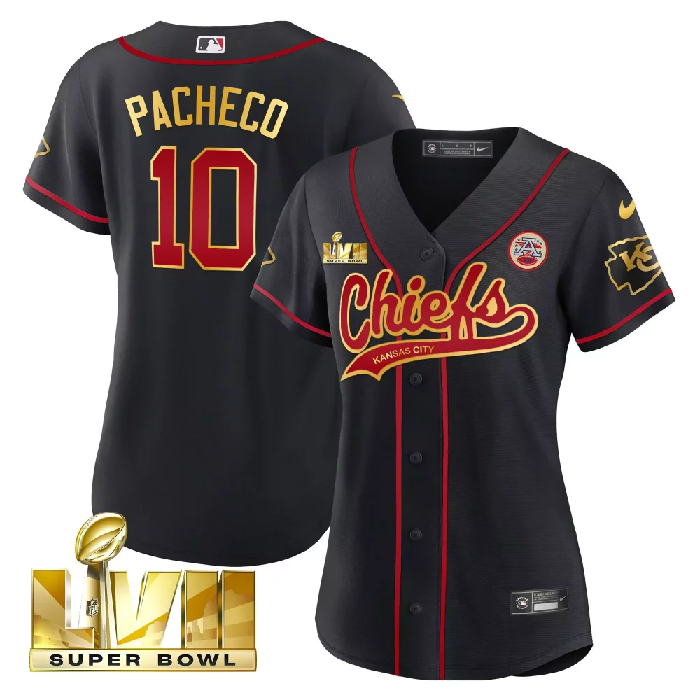 Isiah Pacheco 10 Jersey Black Kansas City Chiefs Super Bowl Lvii Men Red Gold v2