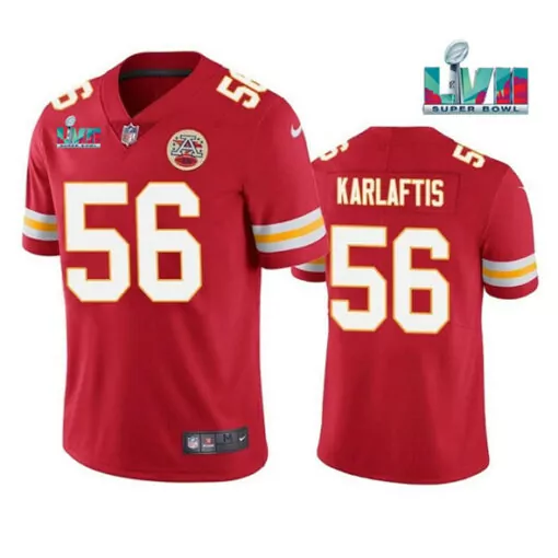 George Karlaftis 56 Jersey Red Kansas City Chiefs Super Bowl Lvii Men Standard White