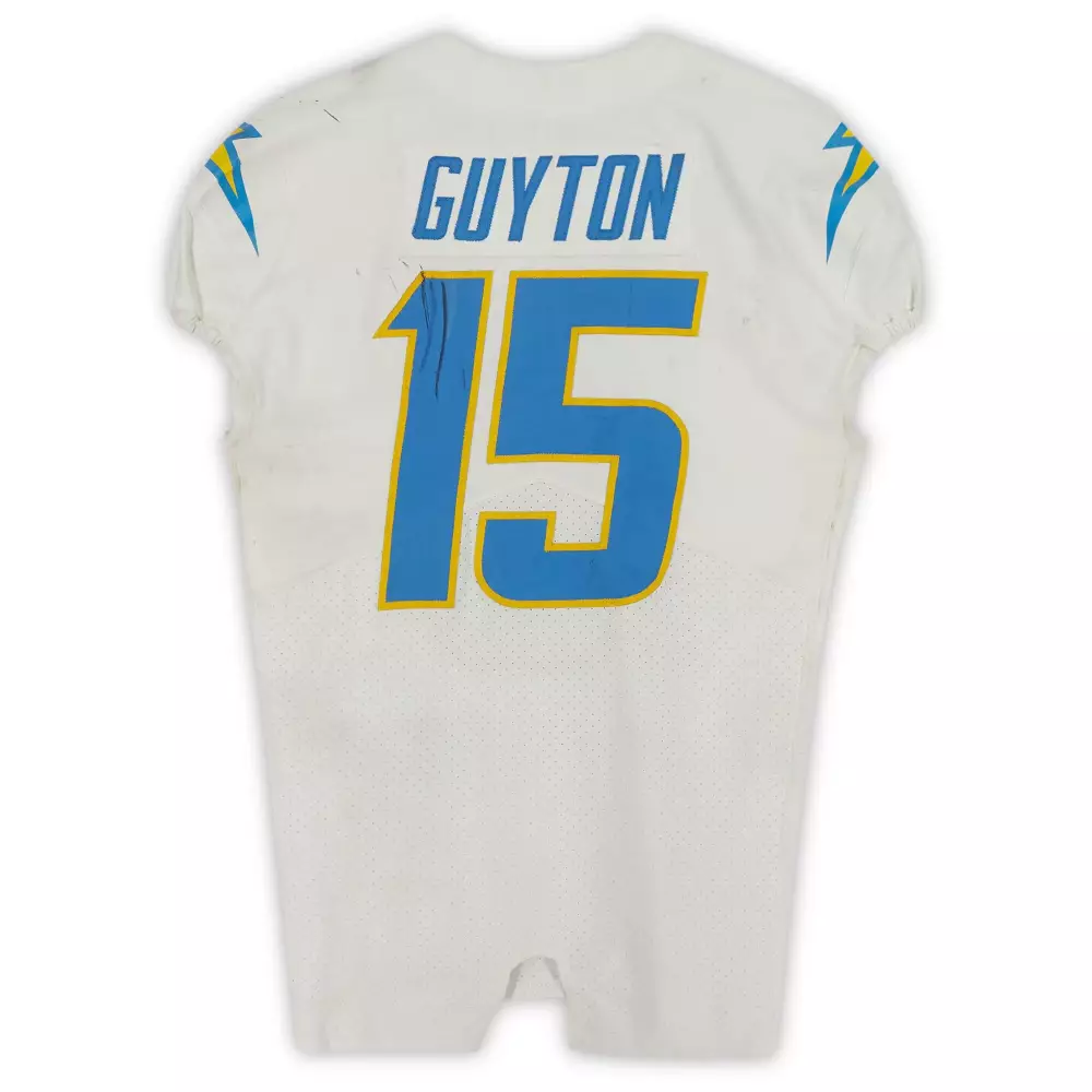 Tyler Guyton 15 Jersey White Los Angeles Chargers Men Player Blue Yellow Game