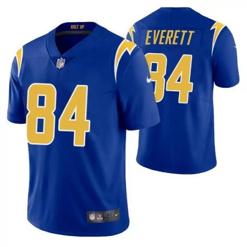 Gerald Everett 84 Jersey Royal Blue Los Angeles Chargers Men Yellow White Vapor Stitched