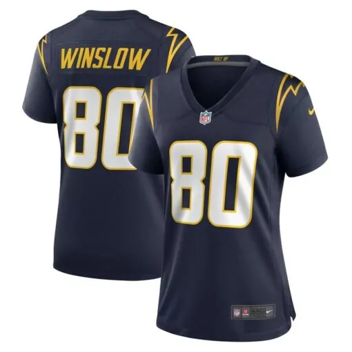 Kellen Winslow 80 Jersey Navy Blue Los Angeles Chargers Men Yellow White Retired