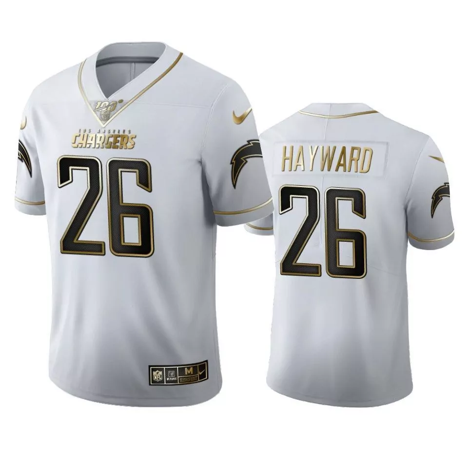 Casey Hayward 26 Jersey White Los Angeles Chargers Men NFL Gold Black