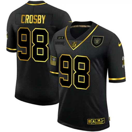 Maxx Crosby 98 Las Vegas Raiders Jersey Black And Gold Lv-r Men Stitched