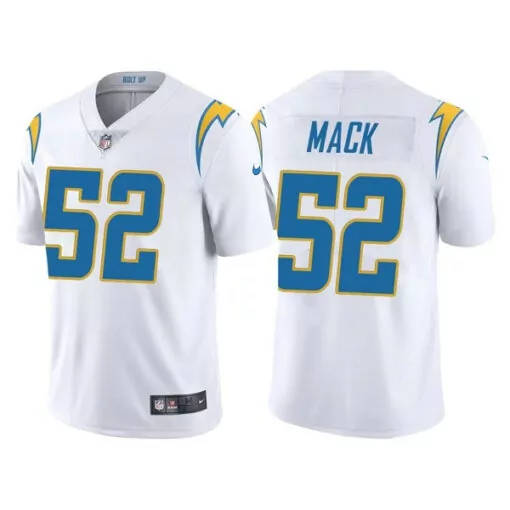 Khalil Mack 52 Jersey White Los Angeles Chargers Men Full_dye Blue Yellow Vapor Stitched