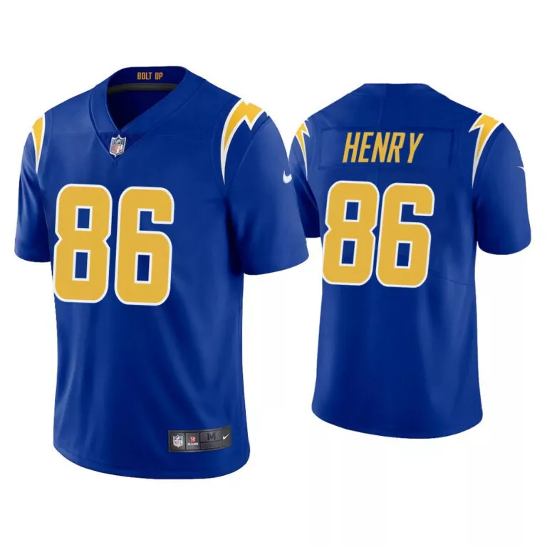 Hunter Henry 86 Chargers Jersey Royal Blue Men Player Gold White Vapor Stitched