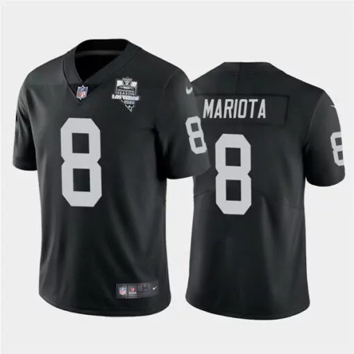 Marcus Mariota 8 Raiders Jersey Black Men Standard White Vapor Stitched