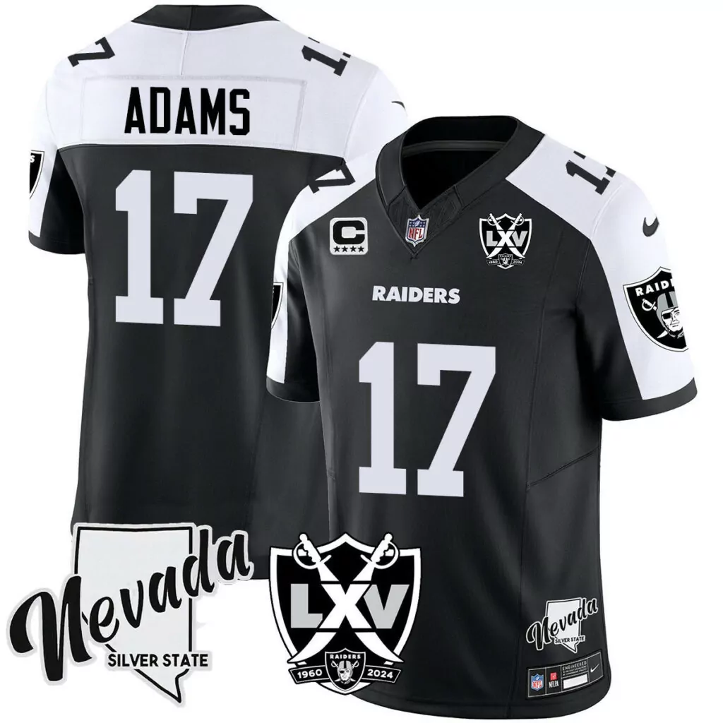 Davante Adams 17 Raiders Jersey Black Lxv 1960 2024 Men Standard White Alternate