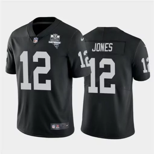 Zay Jones 12 Raiders Jersey Black 2020 NFL Season Men White Vapor