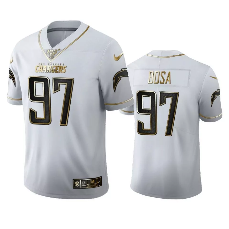 Joey Bosa 97 Los Angeles Chargers Jersey White Men Alternate Gold Black