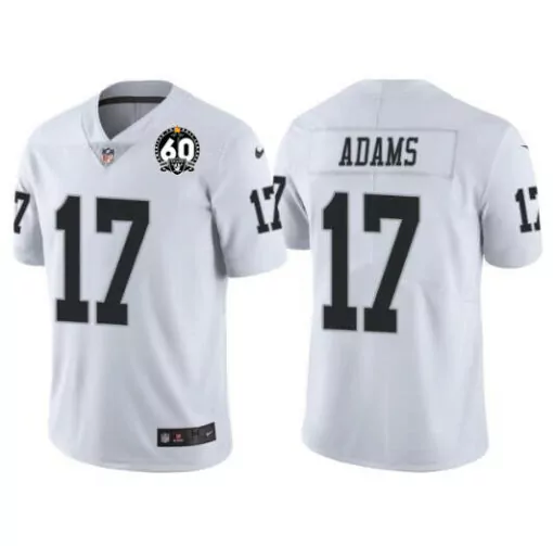 Davante Adams 17 Jersey White Las Vegas Raiders 60th Anniversary Men Player Black