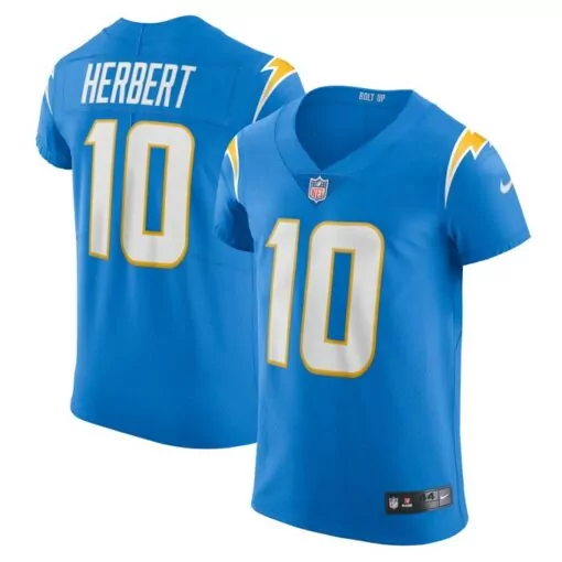 Justin Herbert 10 Jersey Royal Blue Los Angeles Chargers Men NFL White Yellow Vapor