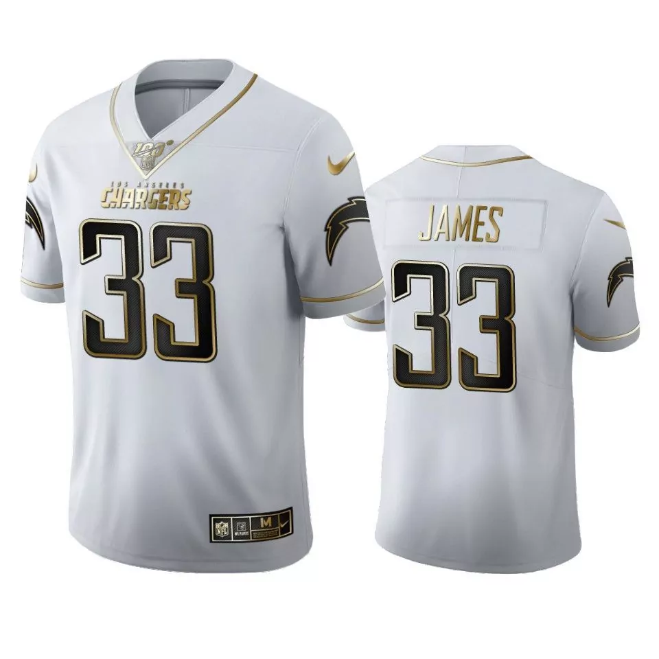 Derwin James 33 Jersey White NFL 100 Los Angeles Chargers Men Alternate Gold Black