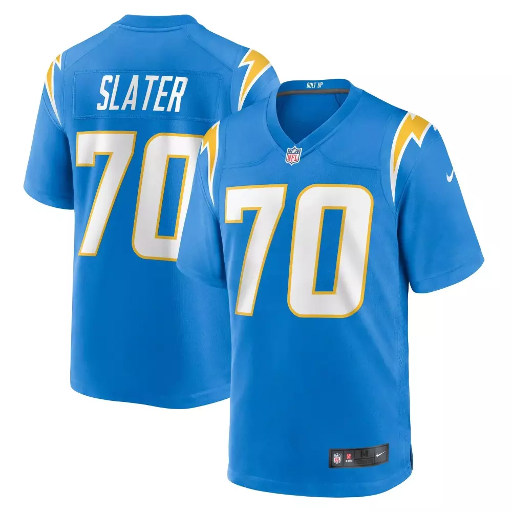 Rashawn Slater 70 Chargers Jersey Blue Men Game Yellow White