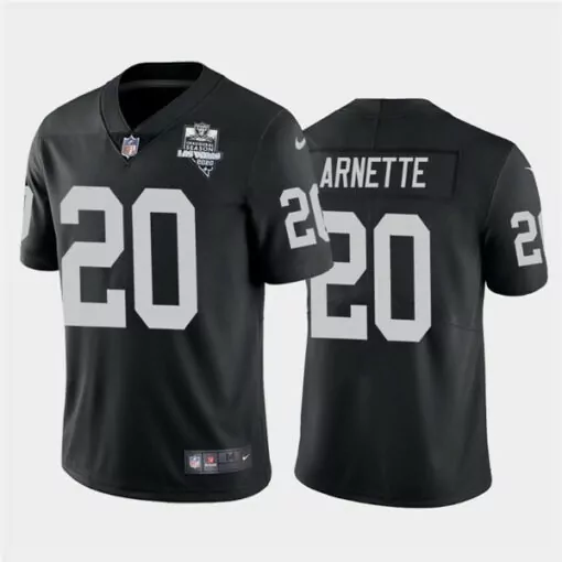 Damon Arnette 20 Jersey Black Las Vegas Raiders 2020 Season Men Replica White Vapor