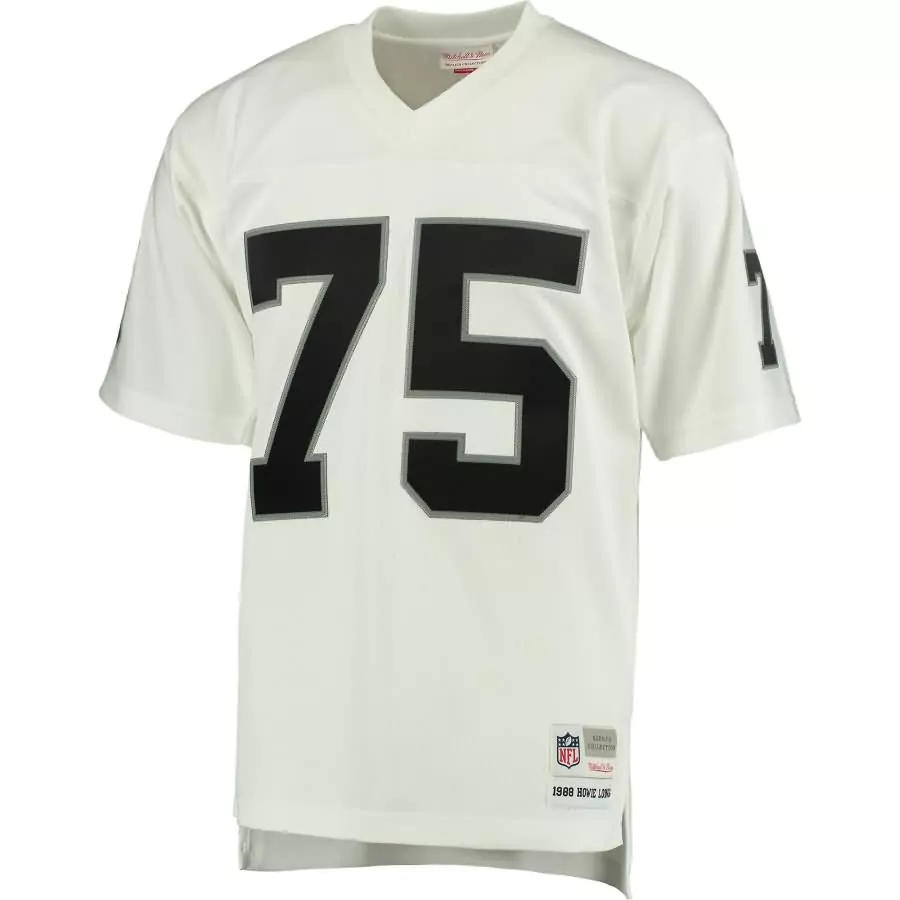 Hunter Long 75 Raiders Jersey White Mitchell & Ness Hardwood Classics Men Replica