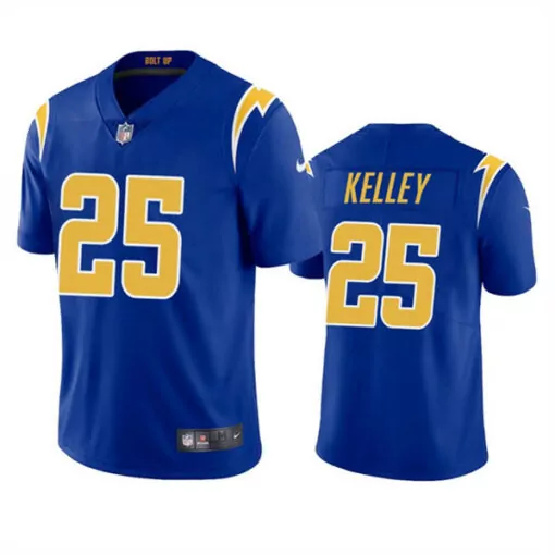 Joshua Kelley 25 Jersey Royal Blue Los Angeles Chargers Men Home Gold Vapor Stitched