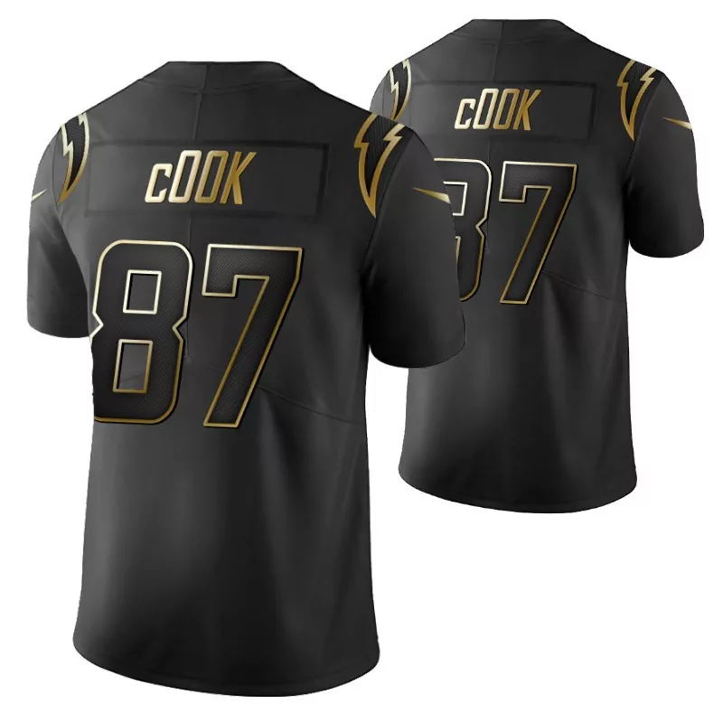Jared Cook 87 Jersey Black Los Angeles Chargers Men Gold