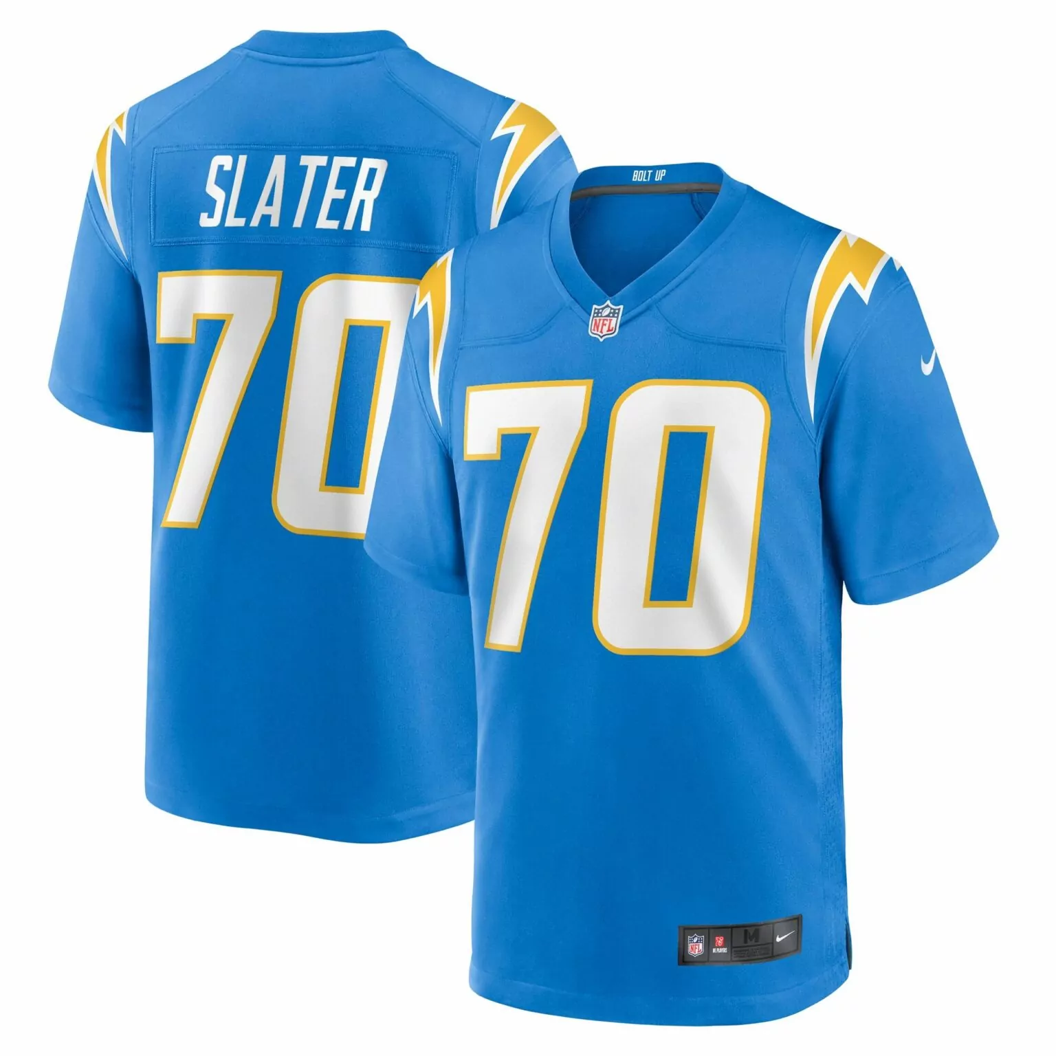 Rashawn Slater 70 Chargers Jersey Blue Men Player White Yellow Game