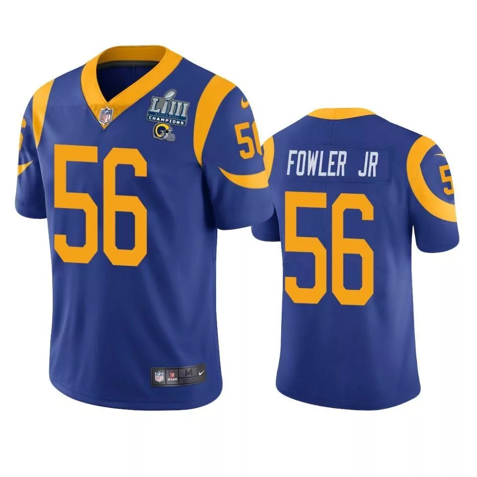 Dante Fowler Jr. 56 Jersey Royal Blue Los Angeles Rams Super Bowl Liii Champions 2021