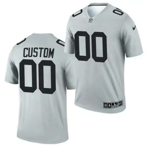 Custom Las Vegas Raiders Jersey Silver Men Alternate Black Stitched