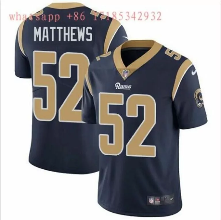 Walker Iii 52 Rams Jersey Navy Blue Men Replica Gold