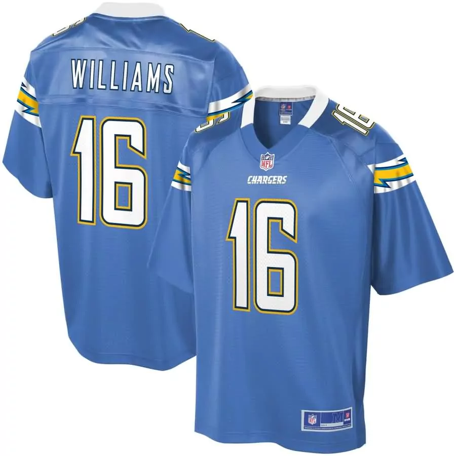 Williams 16 Chargers Jersey Blue Men Replica White Yellow Pro Alternate