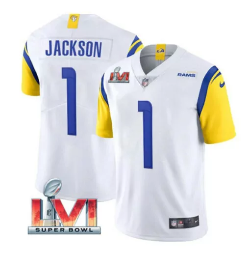 Desean Jackson 1 Rams Jersey White Super Bowl Lvi Men Official Royal Blue Yellow