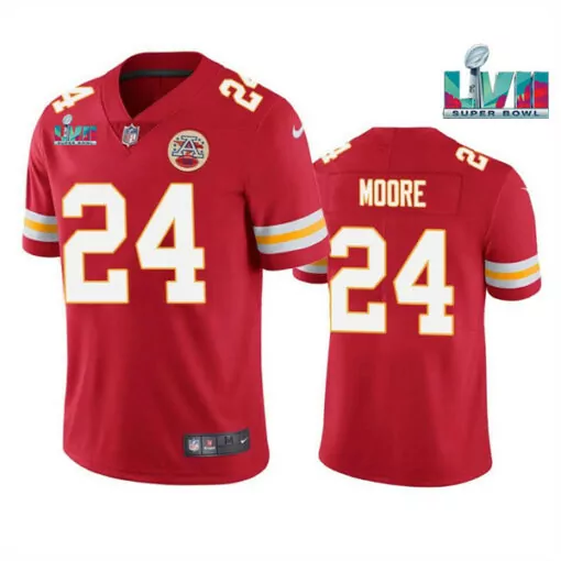 Skyy Moore 24 Kansas City Chiefs Jersey Red Super Bowl Lvii Men White Yellow Vapor