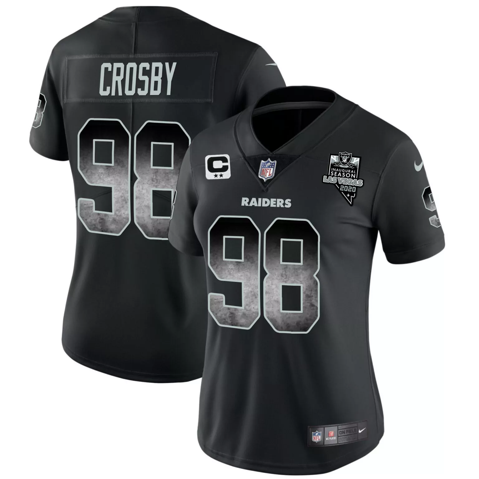 Maxx Crosby 98 Raiders Jersey Black Inaugural Season Men Player Grey White All Stitched
