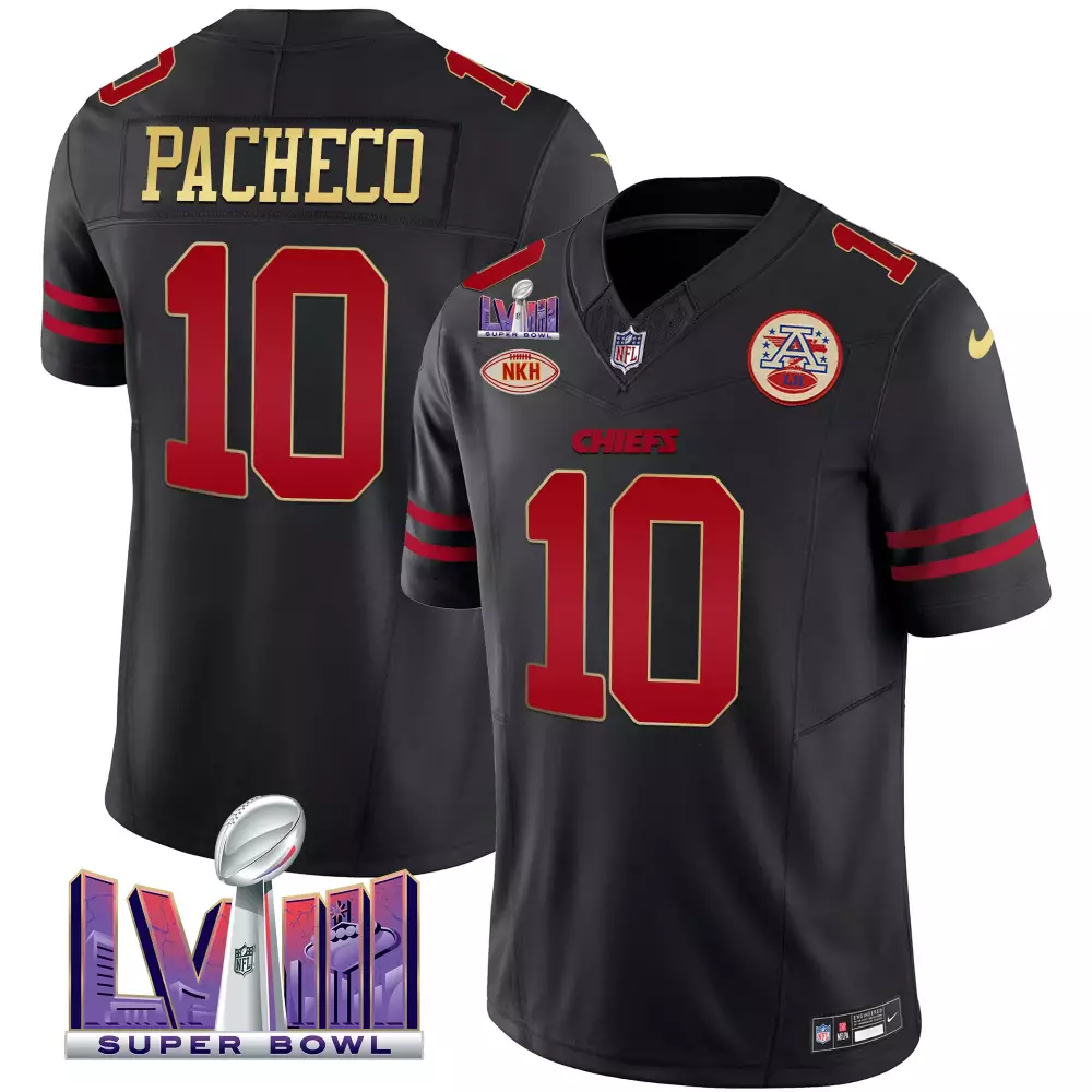 Isiah Pacheco 10 Jersey Black Super Bowl Lvii Kansas City Chiefs Nkh Men Game Red