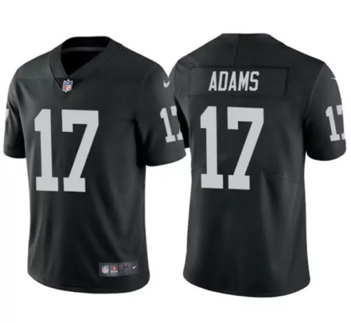Davante Adams 17 Raiders Jersey Black Men Replica White Vapor Stitched
