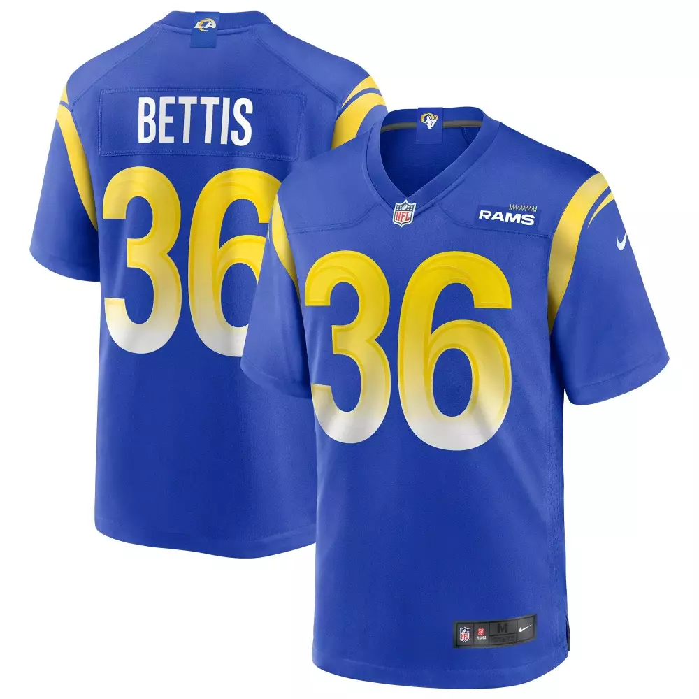 Jerome Bettis 36 Rams Jersey Royal Blue Men Yellow White Game Retired