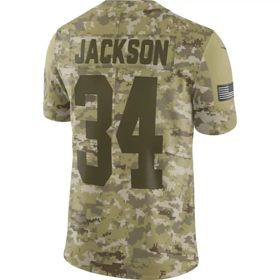 Bo Jackson 34 Las Vegas Raiders Jersey Green American Flag Men NFL Alternate Custom Design
