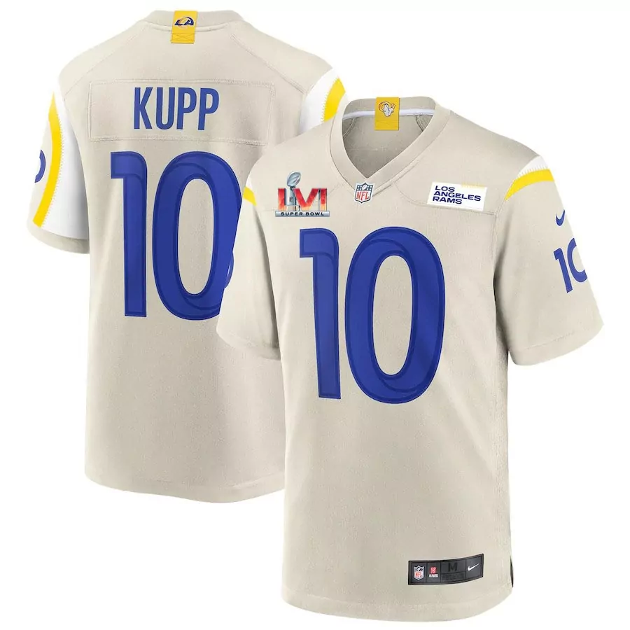 Cooper Kupp 10 Los Angeles Rams Jersey Cream Super Bowl Lvi Champions 2021 Men Authentic