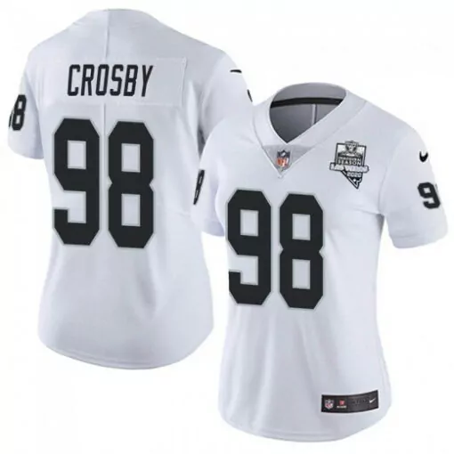 Maxx Crosby 98 Raiders Jersey White Vegas Golden Knights Collaboration 2020 Women