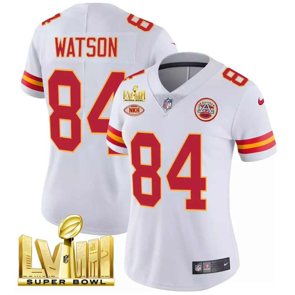 Tre Watson 84 Kansas City Chiefs Jersey White Super Bowl Champions Lv Nkh Women Player