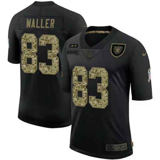 Darren Waller 83 Raiders Jersey Black Salute To Service Men Player Gold Camouflage