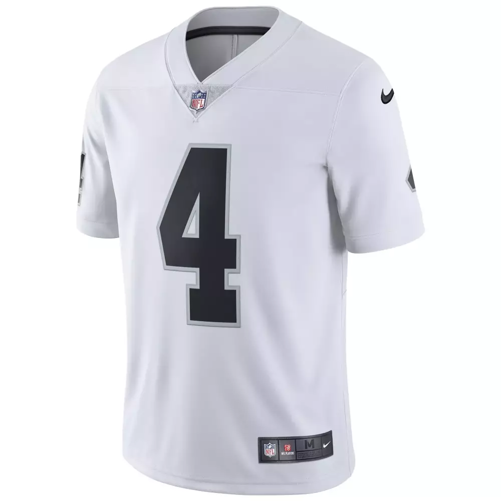 Custom Las Vegas Raiders 4 Jersey White Men Alternate Black Silver Vapor Limited