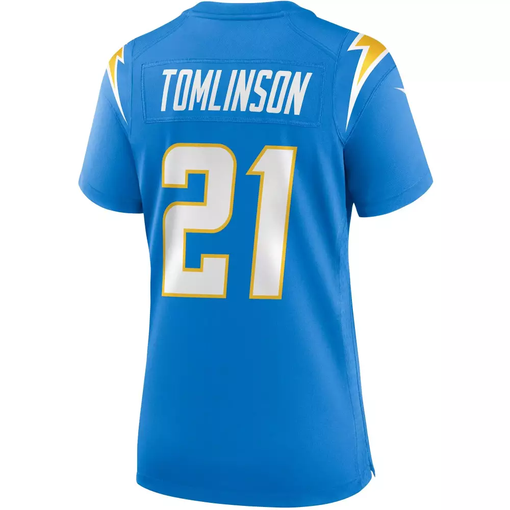 Ladainian Tomlinson 21 Jersey Blue Los Angeles Chargers NFL Yellow White Game Retired