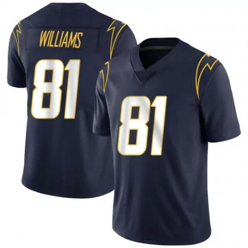 Mike Williams 81 Jersey Navy Blue Los Angeles Chargers Men Yellow White Vapor Stitched