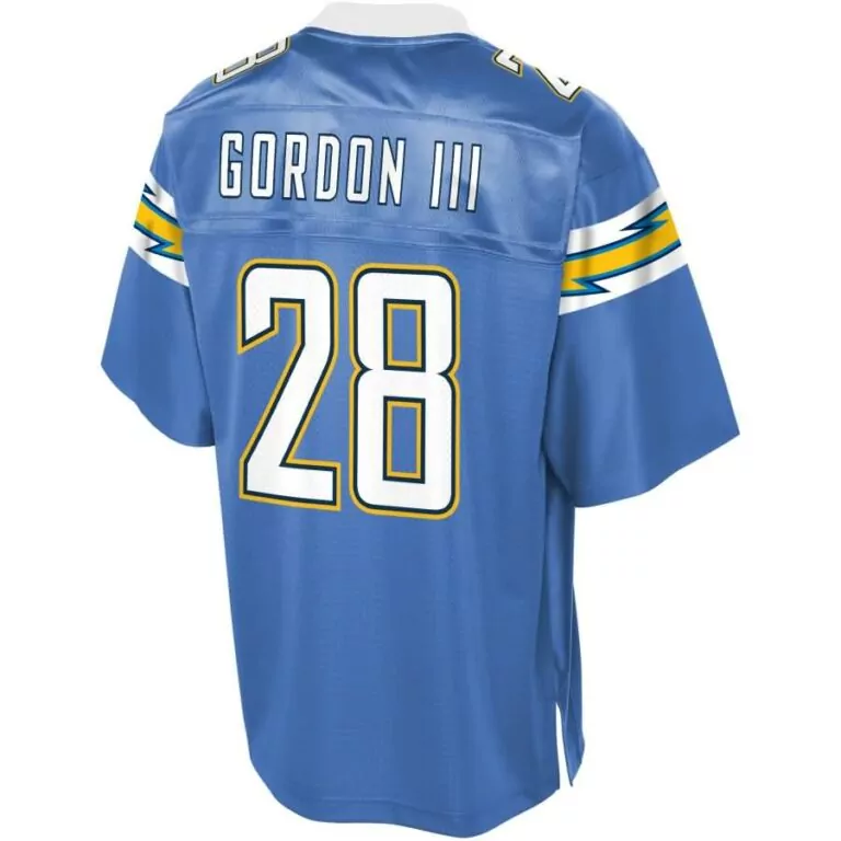 Melvin Gordon 28 Jersey Blue Los Angeles Chargers Men NFL White Yellow Black Pro