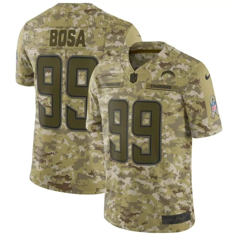 Joey Bosa 99 Los Angeles Chargers Jersey Camouflage Men NFL Custom Design Olive Green