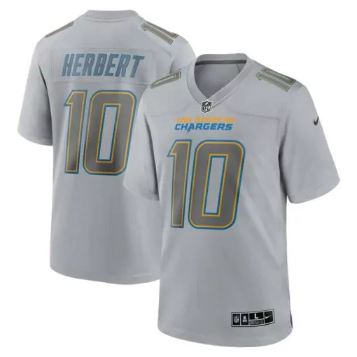 Justin Herbert 10 Jersey Grey Los Angeles Chargers Men Alternate Blue Yellow Dark