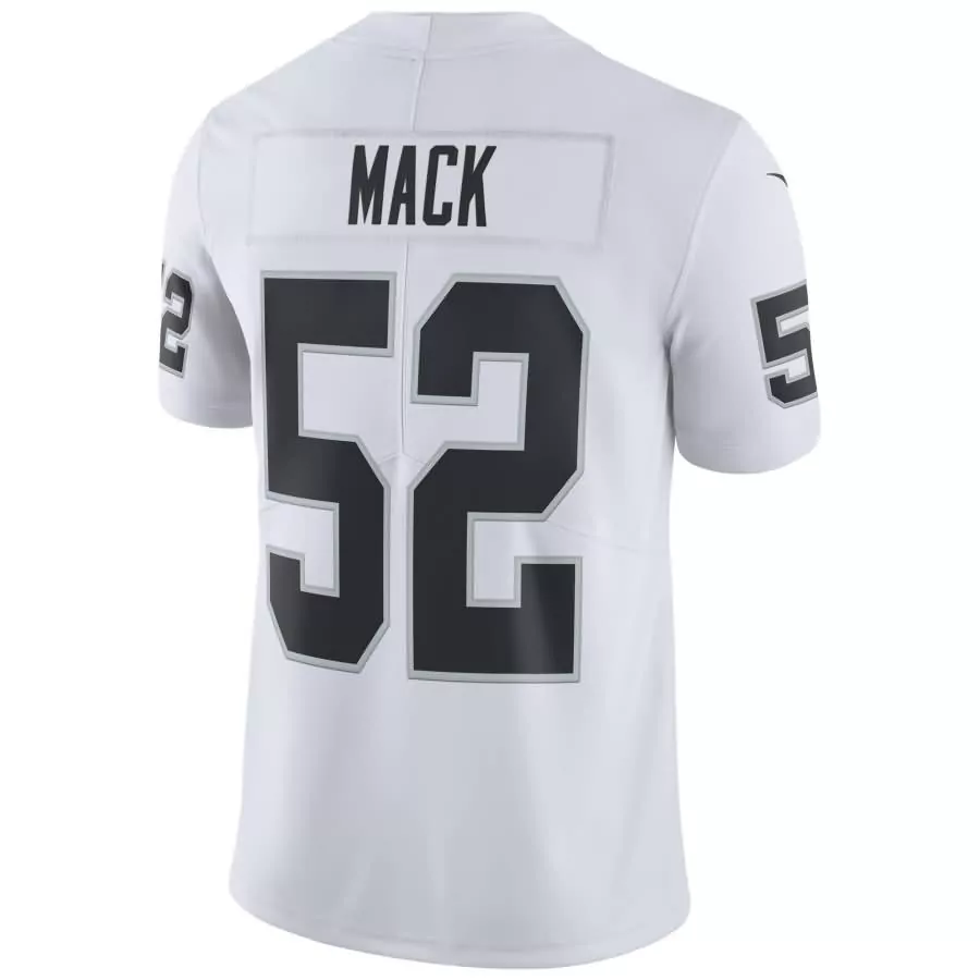 Khalil Mack 52 Las Vegas Raiders Jersey White Men Replica Alternate Black Silver