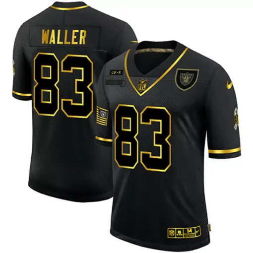 Darren Waller 83 Raiders Jersey Black Lv-r Men Player Gold Stitched